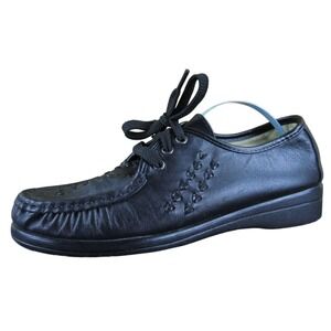 SoftWalk Women's Black Leather Comfort Shoes Lace-Up Size 8.5M